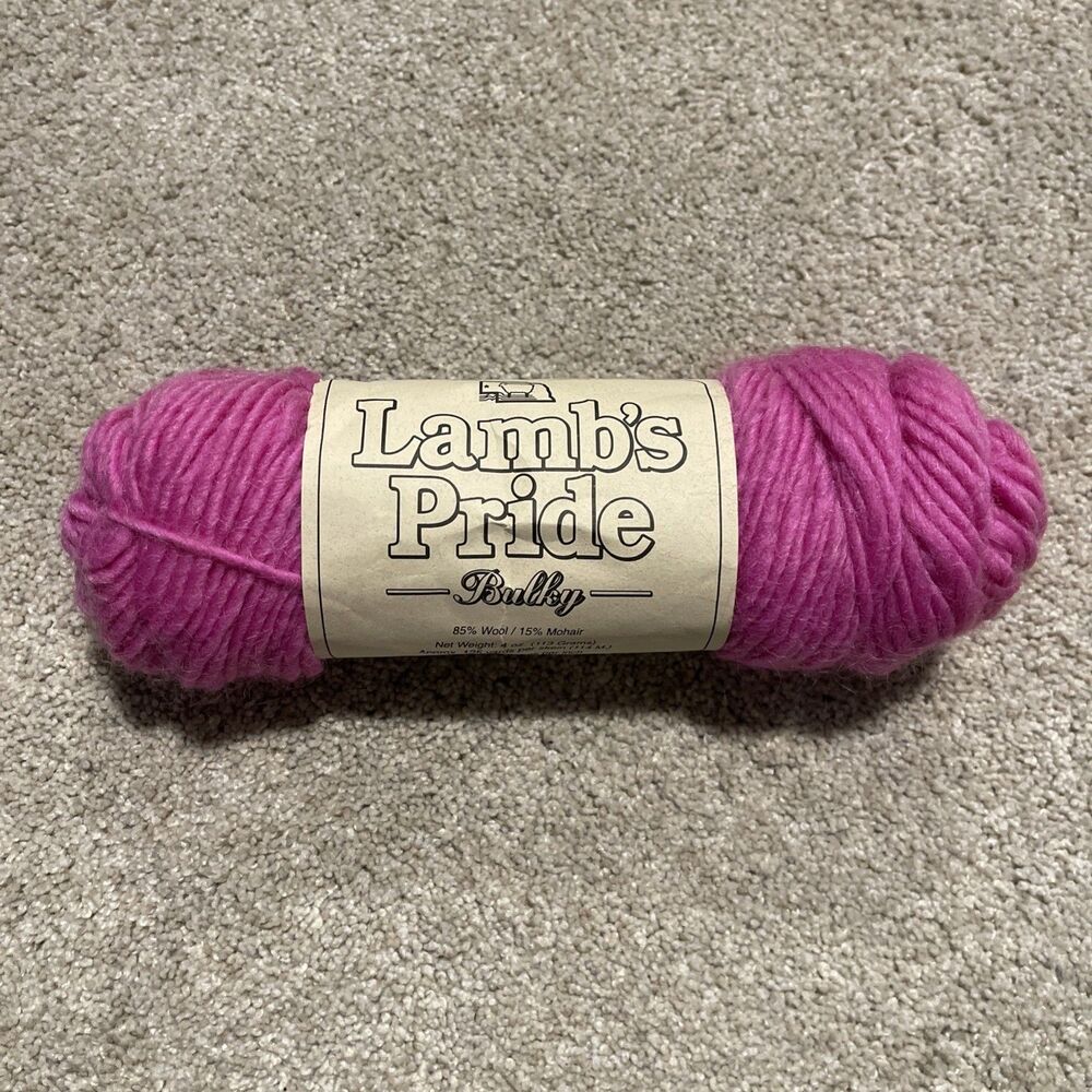 Brown Sheep Yarn Lamb's Pride 85% Wool 15% Mohair 4oz M-105 RPM Pink Dye Lot 039